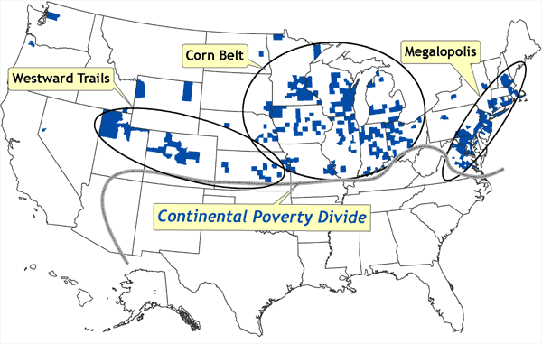 Map of the United States. Description follows in figure legend.