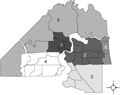 Map of Duval County, FL