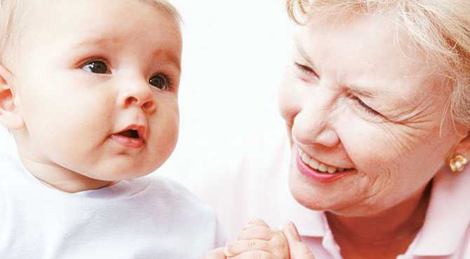 Grandmother and baby