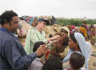 Child receiving vaccination