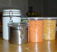 Various food containers with properly sealed lids