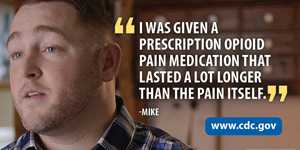 I was given a prescription opioid pain medication that lasted a lot longer than the pain itself. -Mike