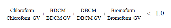 Sum of THM Concentration Equation