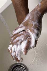 washing hands