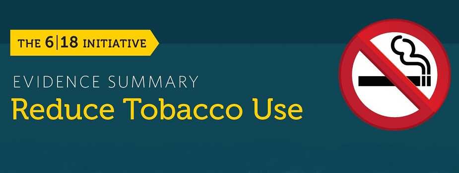 The reduce tobacco use evidence summary banner.