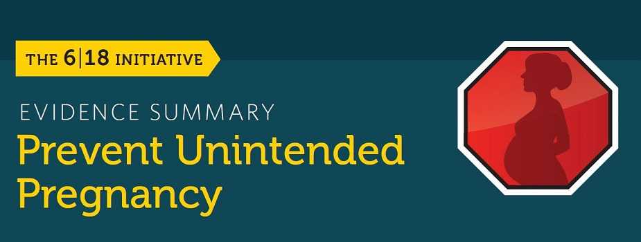 	The prevent unintended pregnancy evidence summary banner.