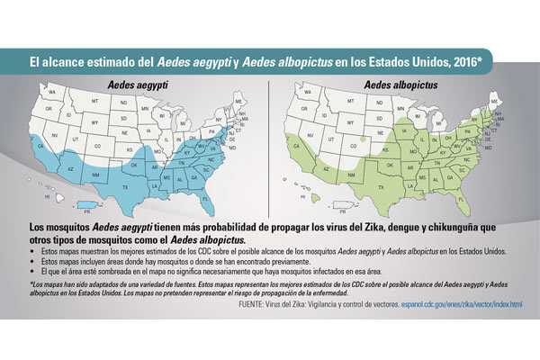 Mapa de vectores del virus del zika