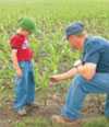 Hombre y niño miranda plantas