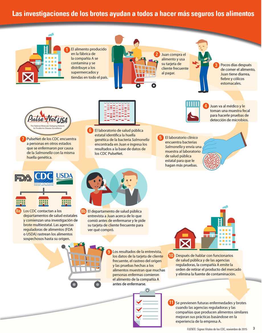 Gráfico: Las investigaciones de los brotes ayudan a todos a hacer más seguros los alimentos