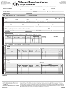 Contact/Source Investigation Notification 