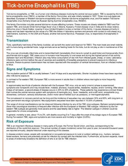 Factsheet: Tick-borne Encephalitis (TBE)