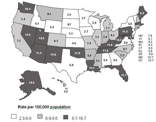 Rate per 100,000 population