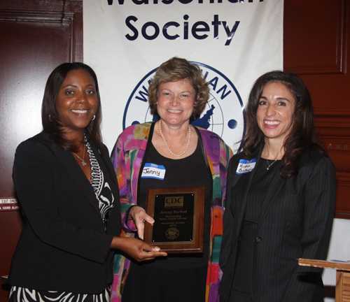 Watsonian President King with Outstanding PHA-Elect, Jenny Parker, and Society President-Elect Brusuelas