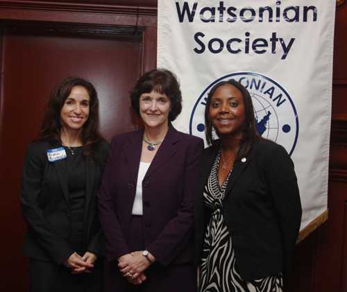 Watsonian President King with Banquet Speaker, Dr. Judith Monroe (Director, Office for State, Tribal, Local, and Territorial Support), and Society President-Elect Brusuelas