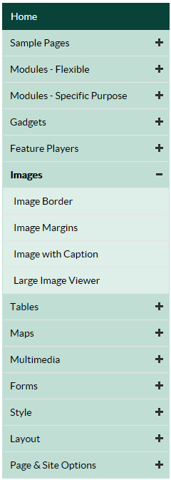 Left navigation image example.