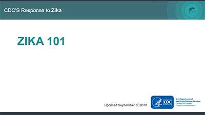 Zika 101 slide presentation cover slide