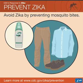 Prevent Zika: Avoid Zika by preventing mosquito bites.