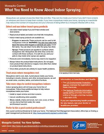  Mosquito Control: What You Need to Know About Indoor Spraying fact sheet thumbnail