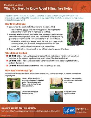  Mosquito Control: What You Need to Know About Filling Tree Holes fact sheet thumbnail