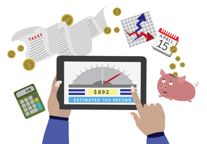 illustration of online tax payment