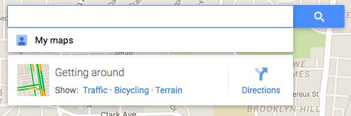 Search bar on Google maps
