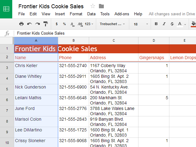 Choosing which column to freeze