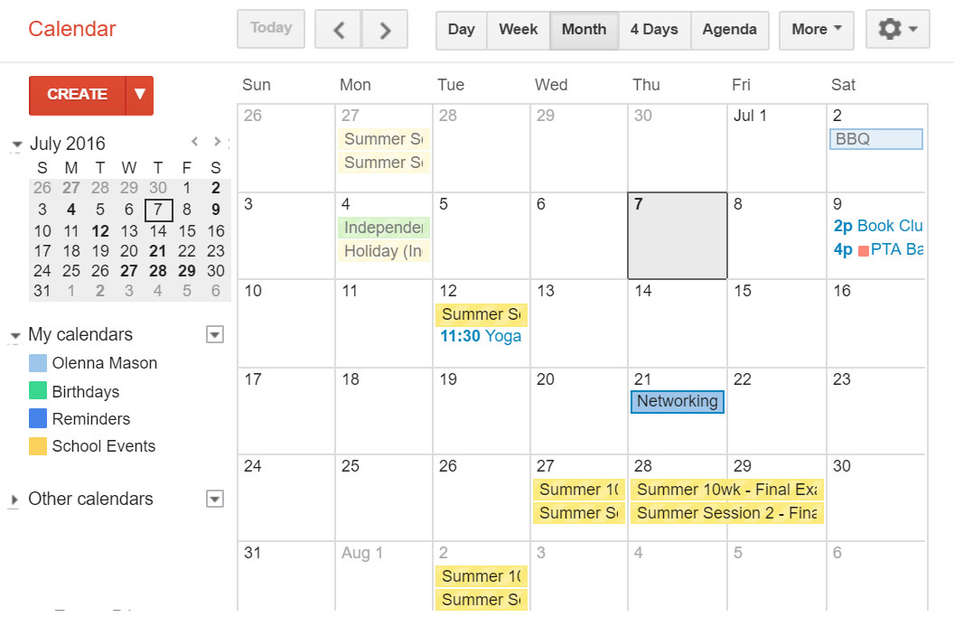 Multiple Calendars in Gmail