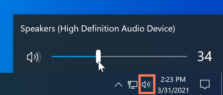 audio button to check volume level