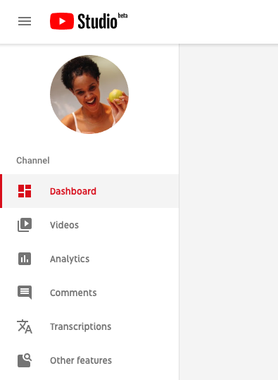 screenshot of the YouTube Studio sidebar