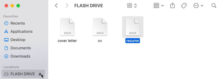 ejecting the flash drive
