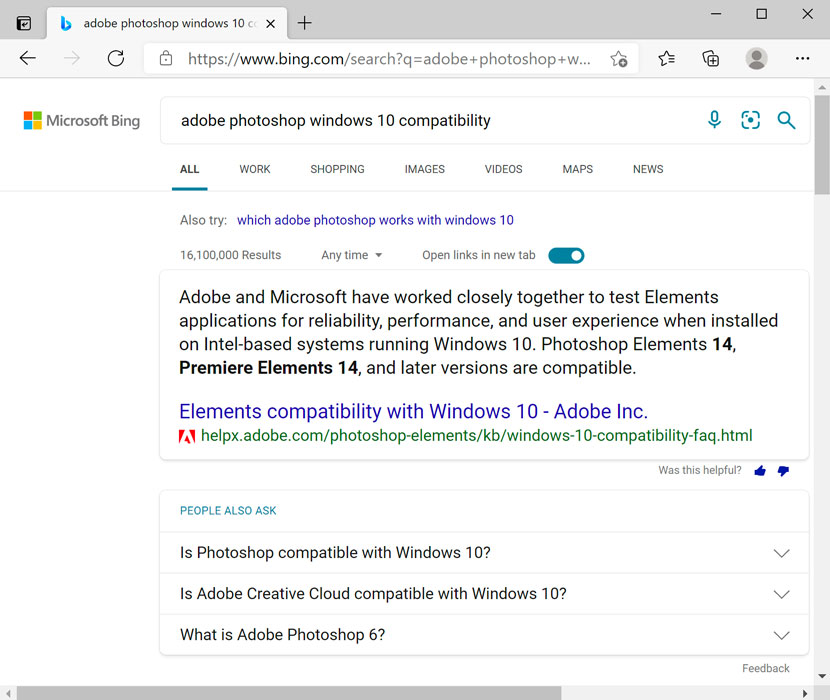 windows 10 compatibility search
