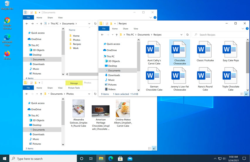 screenshot of the Windows 10 desktop with two windows open