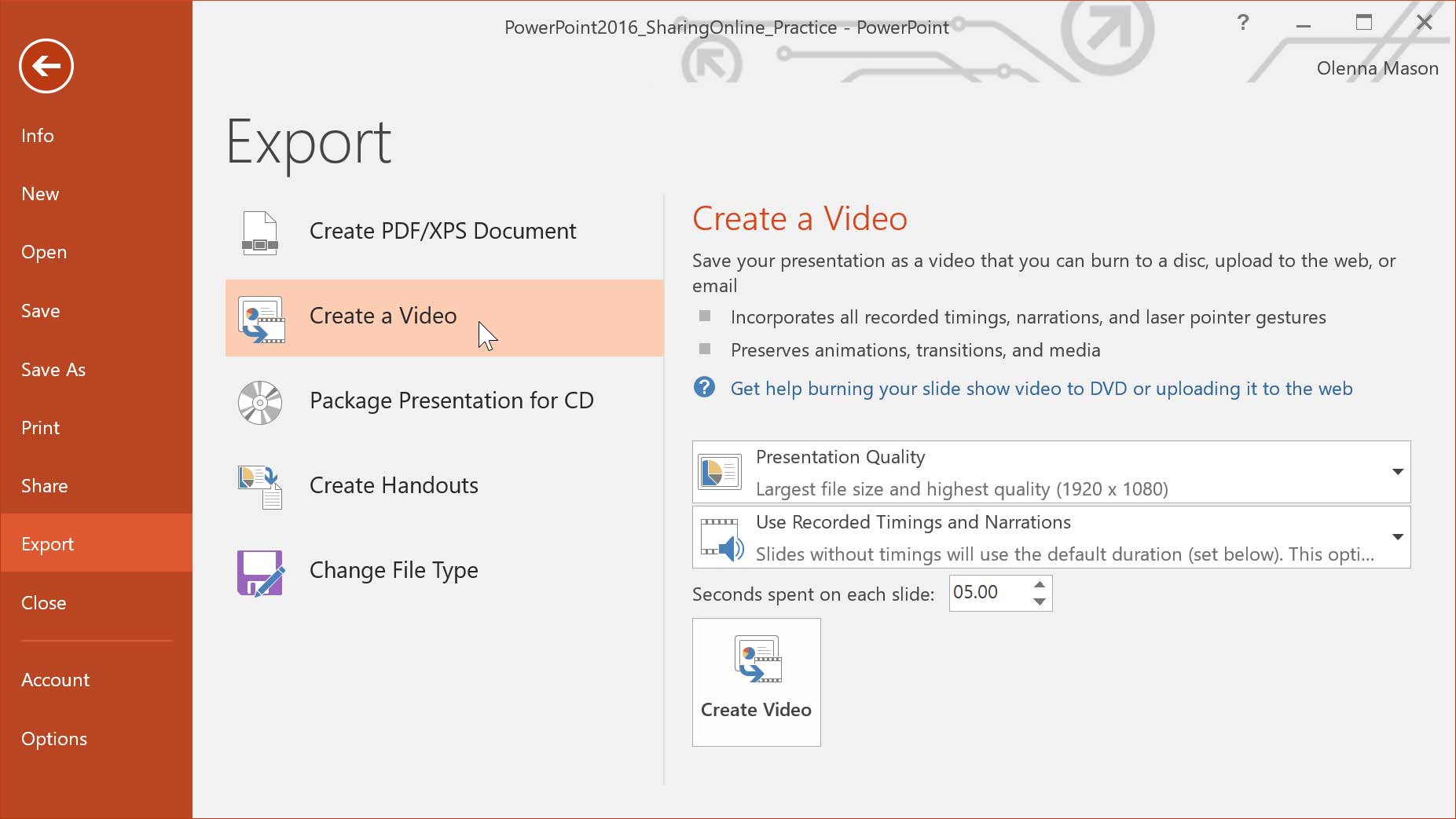 video export settings