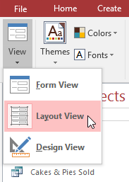 Switching to Layout View