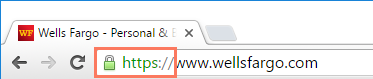 the https symbol in the address bar