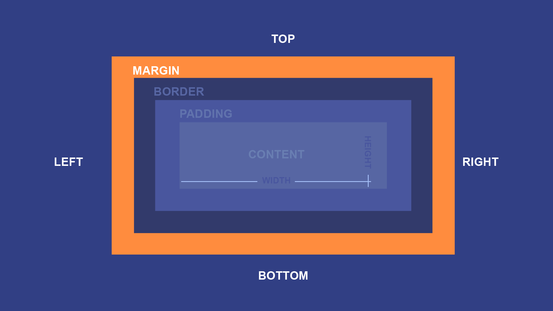 diagram of box model with margins highlighted