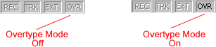 Overtype mode indicators