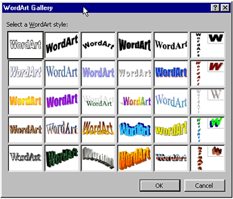 WordArt gallery.