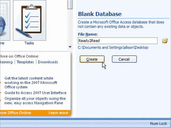 New Blank Database