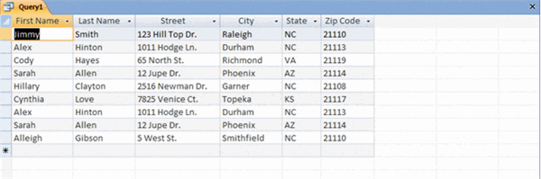 Query Results with Hidden Field