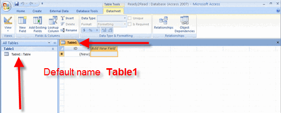 Table1 Default Name