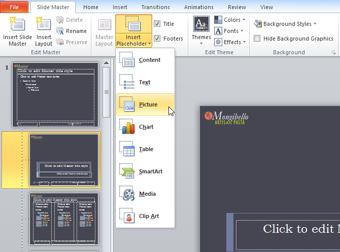 Screenshot of PowerPoint 2010