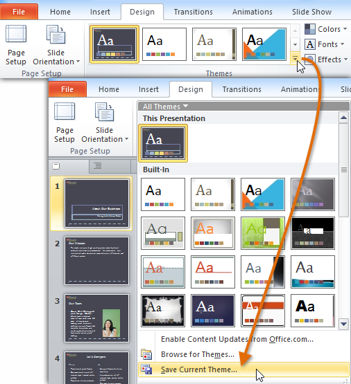 Screenshot of PowerPoint 2010