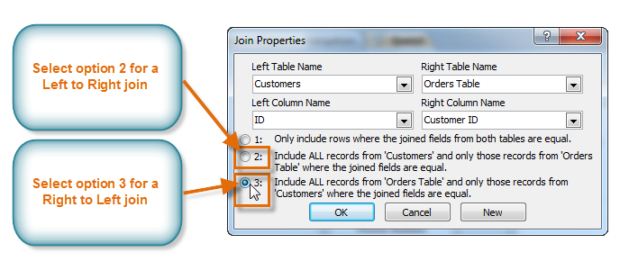 Changing the join direction to Right to Left