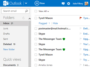 Screenshot of Outlook.com