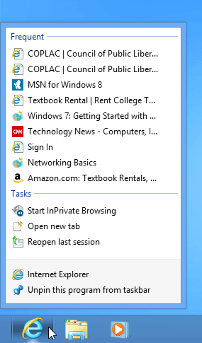 Screenshot of Windows 8