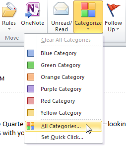 Screenshot of Microsoft Outlook 2010