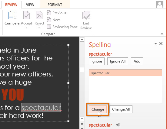 Screenshot of PowerPoint 2013