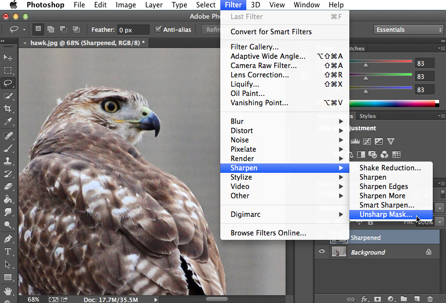 Screenshot of Adobe Photoshop CC