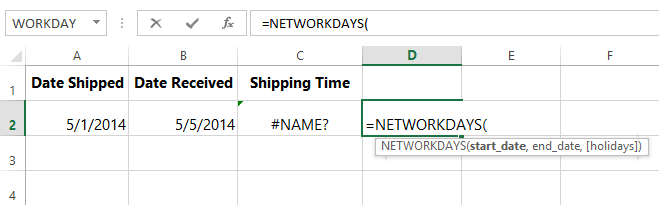 screenshot of excel 2013